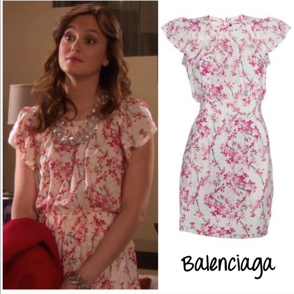 Balenciaga cherry blossom print dress FR 40 US 8